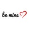 Be mine. Valentines day. Text with hand drawn heart. Vector
