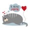 Be Moeow Valantine!- funny phrase with cute  sleeping cat with hearts.