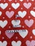 Be my anti valentine message on a pink and red hearts background