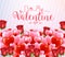 Be My Valentine Greeting Poster with Lots of Red and Pink Hearts