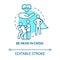 Be near in crisis concept icon. Friend difficult times and troubles. Sad mate comforting and encouraging idea thin line