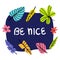 Be nice - Vector hand drawn lettering phrase