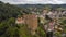 BeÄov nad Teplou - aerial drone view of the Czech castle