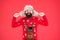 Be quick to get final best bits. Happy new year. Join party. Winter outfit. Christmas sweater. Hipster bearded man wear