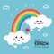 Be the rainbow for someone else`s cloud cute cartoon illustration doodle style