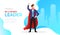 Be a reliable Leader, motivate poster with businessman in red cloak, success, business achievement, promotion