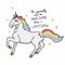 Be yourself and be awesome like a unicorn colorful rainbow unicorn sparkle cartoon   illustration