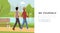 Be yourself slogan landing page template. Romantic gay couple holding hands, walking in park recreation area cartoon