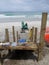 Beach: access steps construction