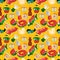 Beach accessories seamless pattern