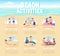 Beach activities flat color vector informational