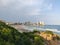 Beach. Aerial views of the beach in Oropesa del Mar, in CastellÃ³n. Mediterranean Sea. Beach full of people, bathers and tourists