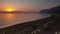 Beach in Agios Gordios of Corfu, Greece at sunset