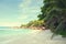 Beach Anse Cocos, La Digue, Seychelles. Toned image