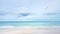 Beach at Ao Phrao,Koh Samet,Rayong,Thailand.White sand beach and clean sea isolated on many clouds and sky background