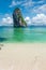 Beach area on Poda Island, vertical photography orientation