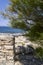 Beach in the area of Supetar. Brac island . Croatia .