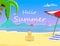 Beach Background with Hello Summer Typography