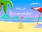 Beach Background and Hello Summer Typography Flyer