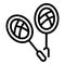 Beach badminton icon, outline style