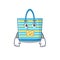 Beach bag cartoon character style with mysterious silent gesture