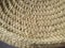 Beach bag made of blue and beige jute, crocheted