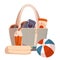 Beach Bag, Stylish And Functional Accessory Perfect For A Day At The Beach, With A Roomy Interior and Durable Handles