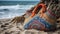 Beach bag, towel, sunglasses, and relaxation generated by AI