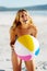 Beach ball girl