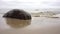 Beach by Baltic Sea, Stony Shore with Big Boulders, Wavy Baltic Sea, Travel Concept