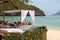 Beach bar, Buffet soft drink or beverage set on the tropical island