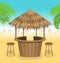 Beach Bar Thatch. Outdoor Background with Lounge Cafe