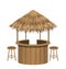 Beach Bar Thatch. Vintage Lounge Cafe Isolated