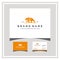Beach bear logo design and business card vector