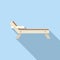 Beach bench icon flat vector. Retirement travel