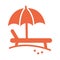 beach bench with umbrella. Vector illustration decorative design