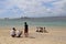 Beach in Bise Fukugi Tree Road, Bise Village in Okinawa, Japan