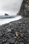 Beach of black stones on the island of Madeira