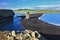 The beach with black volcanic sand