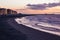 Beach in Blankenberge at sunset, Belgium