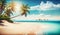 Beach Bliss Summer Travel Background with Palm Trees