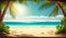 Beach Bliss Summer Travel Background with Palm Trees on sunny day