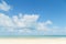 Beach and blue sky. concept for summer beautiful sky, poster, ba