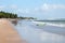 Beach with boat at low tide, Pititinga, Natal (Brazil)