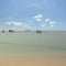 Beach, boats and blue sky