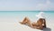 Beach body woman sun bathing sexy on vacation