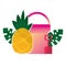 beach bucket shovel and pineapple tropical summer