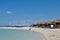 Beach Cabanas along the shore in the Bahamas