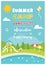 Beach Camp or Club for Kids. Summer Poster Vector Template