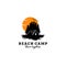 beach camp vector logo design